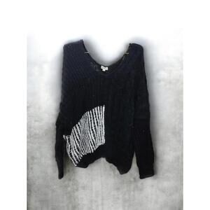 #405 - POL Women's Size Small Oversized Boho Cable Knit V-Neck Sweater NWOT